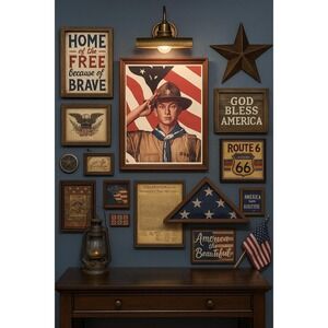 Vintage Norman Rockwell Print "We Too, Have A Job To Do"  15'' X 12''